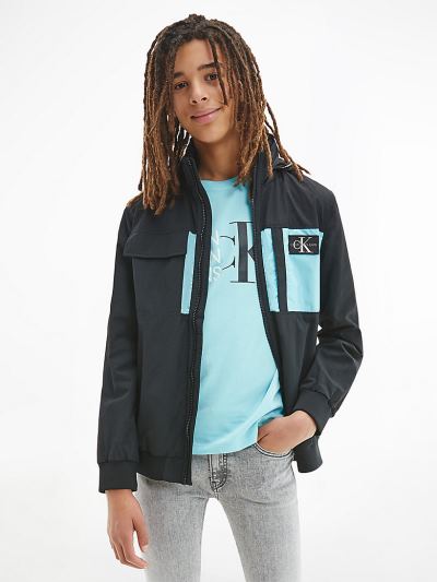 Calvin Klein Ruhák HU480448 | Calvin Klein Nylon Zip Up Fiu Dzseki Fekete